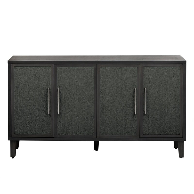 Classic 4 Doors Storage Cabinet  Black