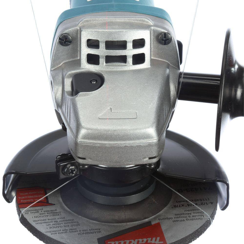 Makita 7.5 Amp Corded 4.5 in. Easy Wheel Change Compact Angle Grinder with bonus 4.5 in. 8 Turbo Segment Diamond Cup Wheel 9557NB-A-96403