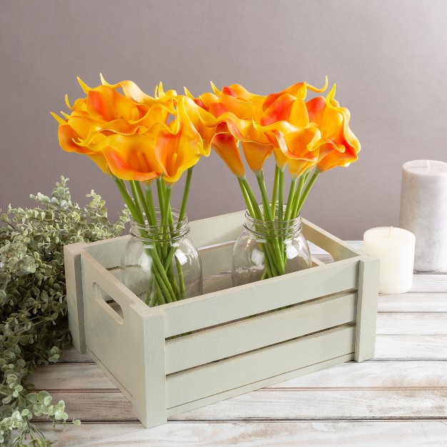 Nature Spring Faux Calla Lily Bundle 24 Orange