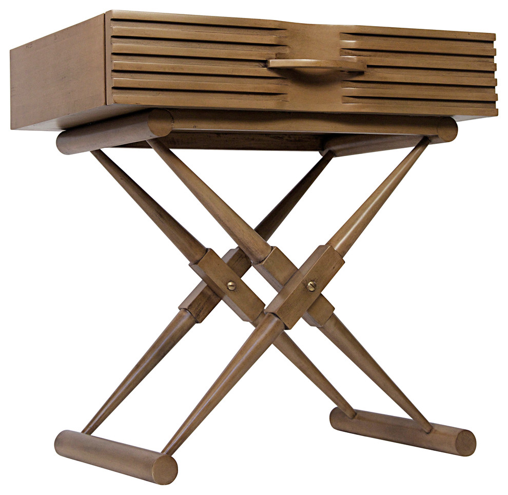 Zanta Side Table  Saddle Brown   Transitional   Side Tables And End Tables   by HedgeApple  Houzz