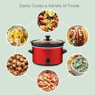 Elite Gourmet 2 Qt. Oval Slow Red Cooker MST-275XR