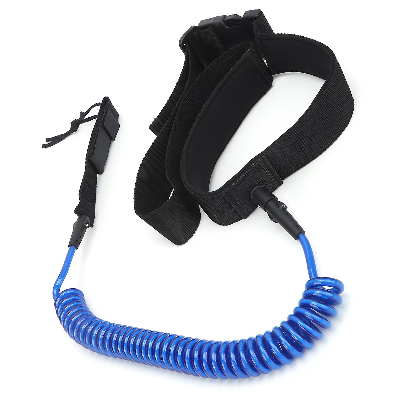 Surfboard Leash Tpu Heliciform Comfortable Highelastic Surfing Safety Traction Ropeblue White