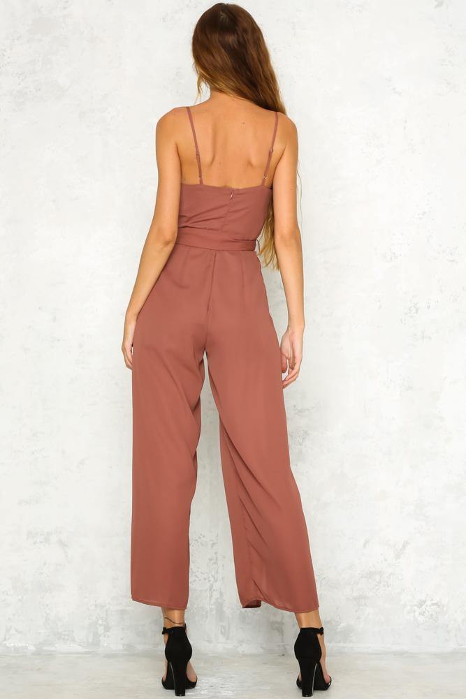 Knock On Wood Jumpsuit Dark Blush