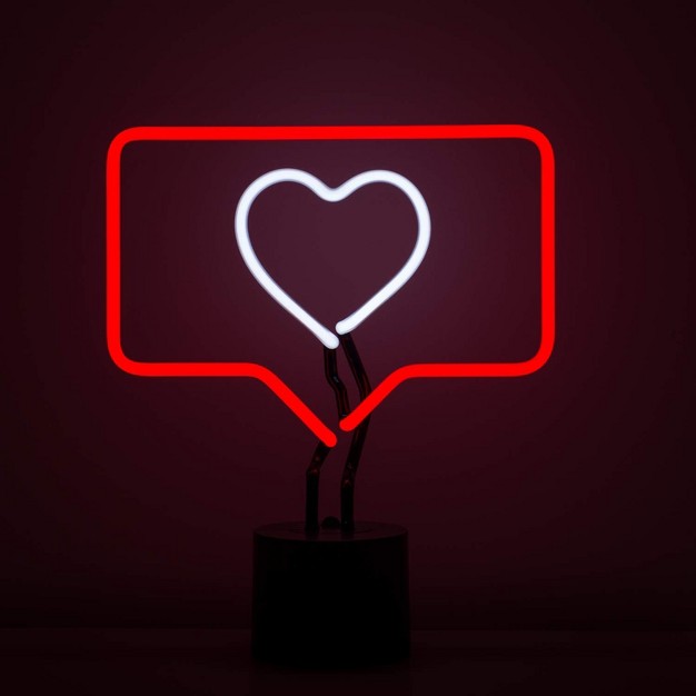 Amped Co 13 X 11 Inches Neon Desk Light Like Sign Symbol Heart Red And White