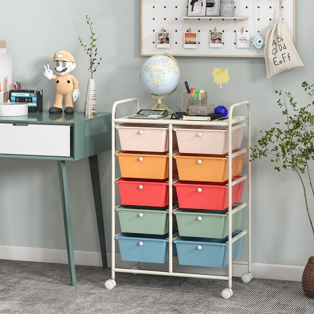 10 Drawer Rolling Storage Cart