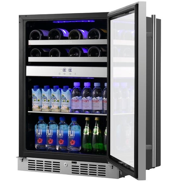 24 in. 16 Bottle and 70 Can Wine and Beverage Cooler