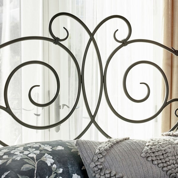 Yarborough Dark Bronze Scroll Headboard - - 33990126