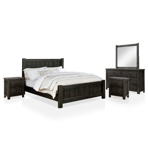 Furniture of America Babbin Rustic Dark Grey 5-piece Bedroom Set - - 35087502