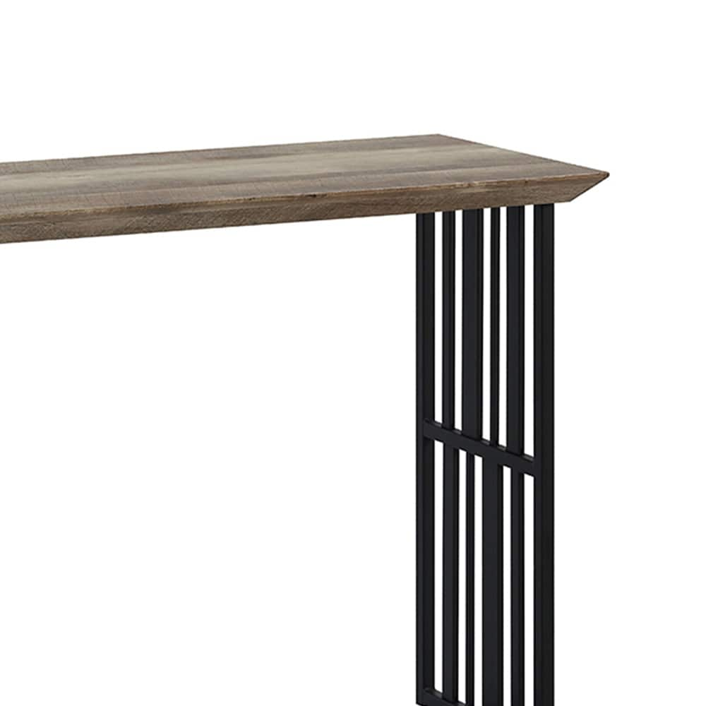 Zudora Sofa Table in Oak   Sandy Black Finish