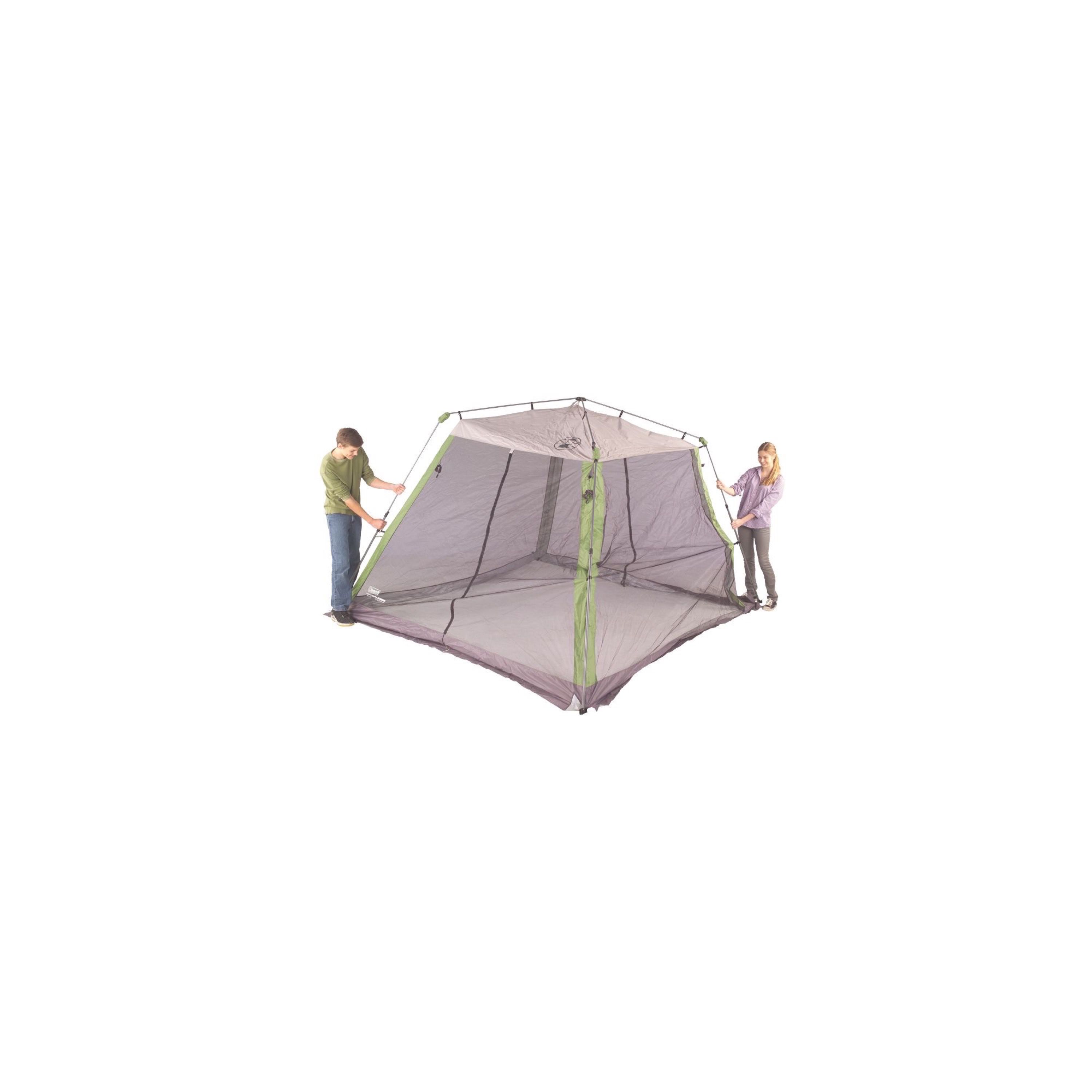 Coleman 10 x 10 Screened Canopy Sun Shelter Tent with Instant Setup， White