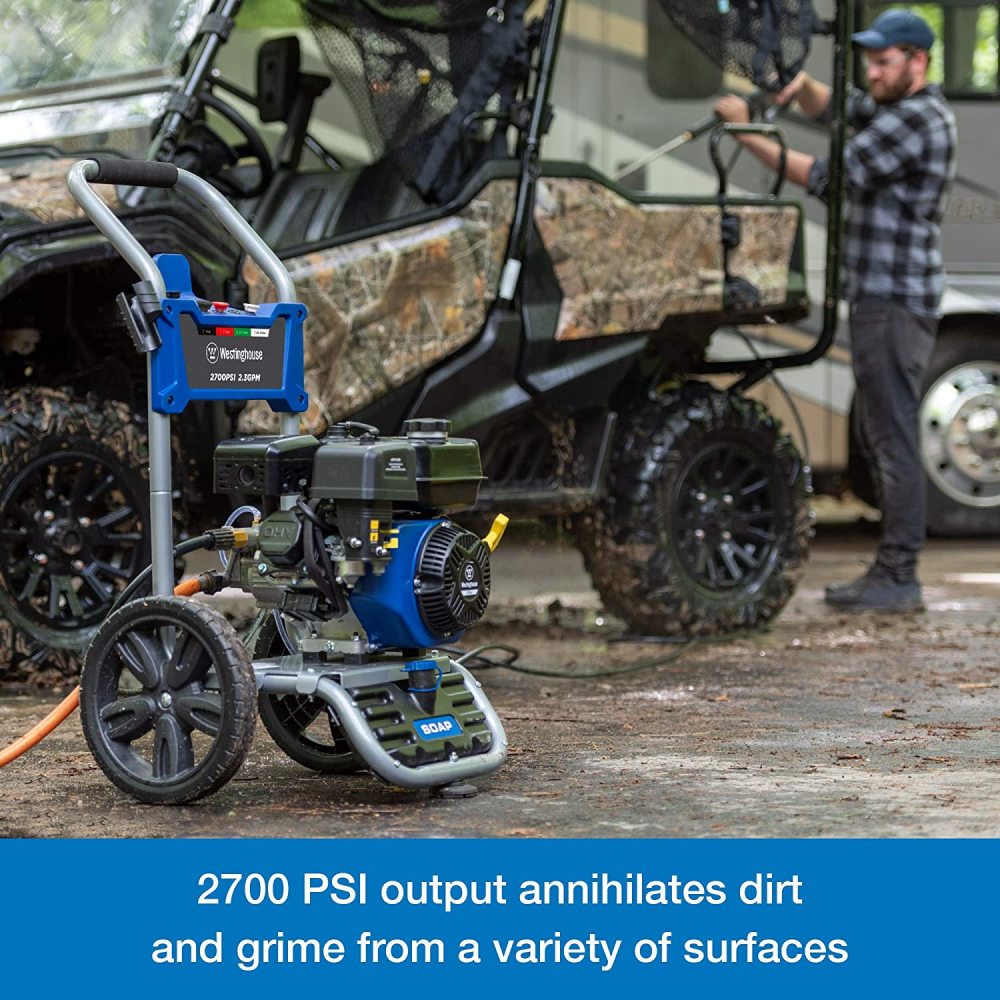 Westinghouse 2，700 PSI 2.3 GPM Gas Powered Cam Pump Pressure Washer with Quick Connect Tips ;