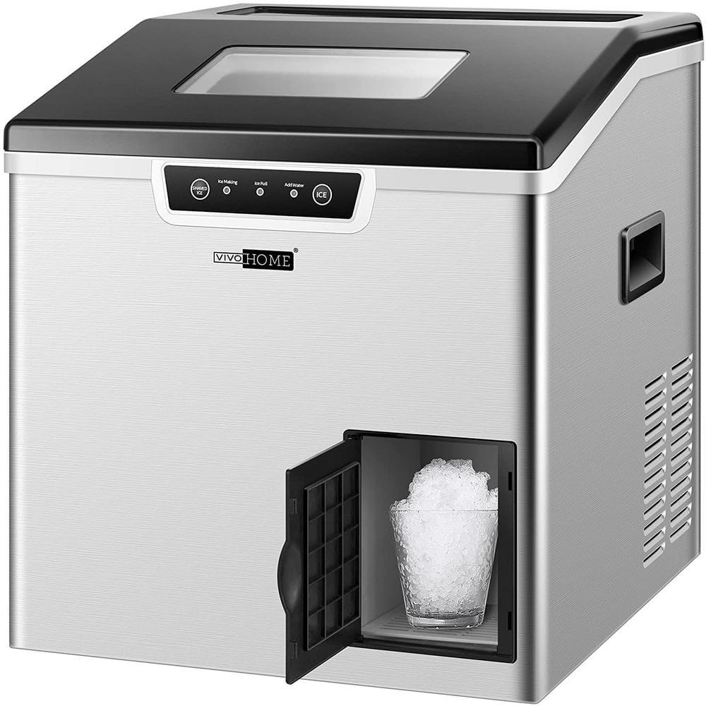 VIVOHOME Electric 44 lbsDay 2in1 Portable Square Ice Maker and Shaver Machine in Silver