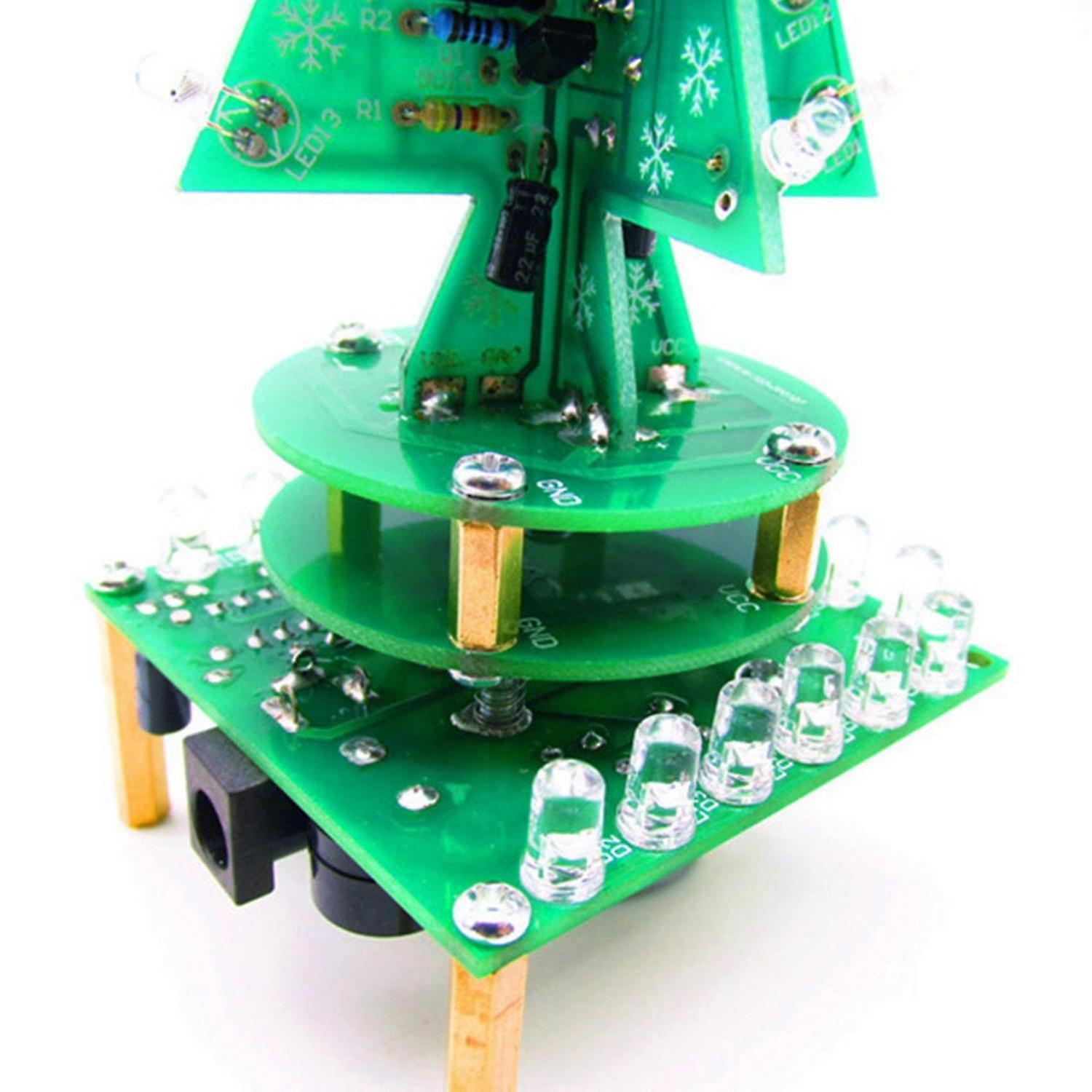 2023-rotating Colorful Music Electronic Kit Led Water Light Tree Electronic Diy Production Kit