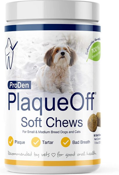 ProDen PlaqueOff Small/Med Breed Soft Chews Dog Treat， 90 count