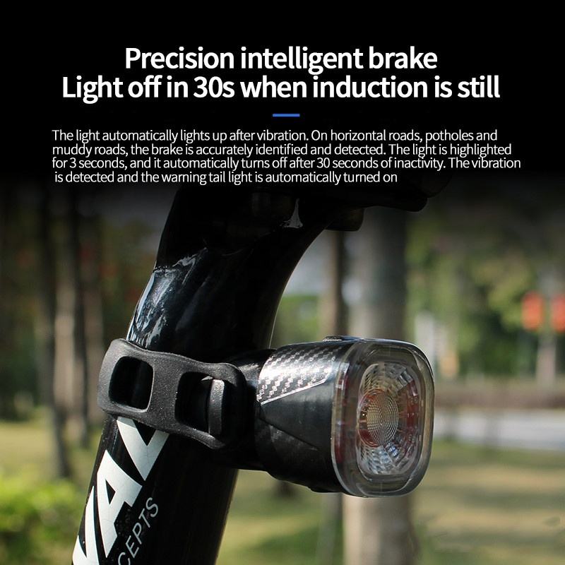 Antusi Q2S Smart Auto Brake Sensing Bicycle Taillight Waterproof USB Charging Cycling Bike Safety Warning Rear LED Light