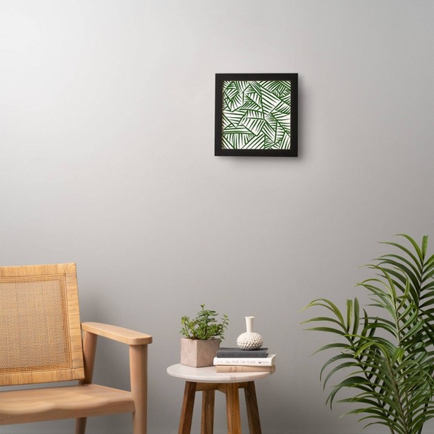 Nadiamlopez Linear 5 Framed Wall Canvas Black green Deny Designs