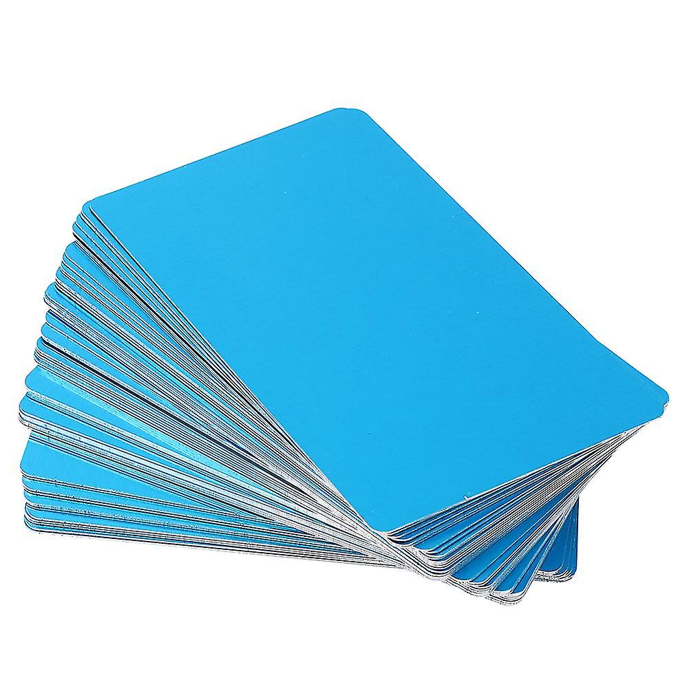 50Pcs Blue 0.45mm Thicken Marking Metal Card Test Material Nameplate Aluminium Plate