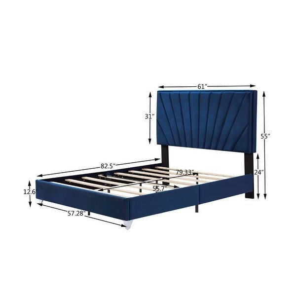 Upholstered Platform Bed Bedroom Set with nightstand - - 37888062