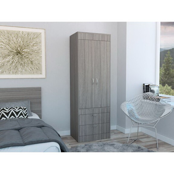 Willow Grove 2 Drawer Armoire Light Gray B062S0000...