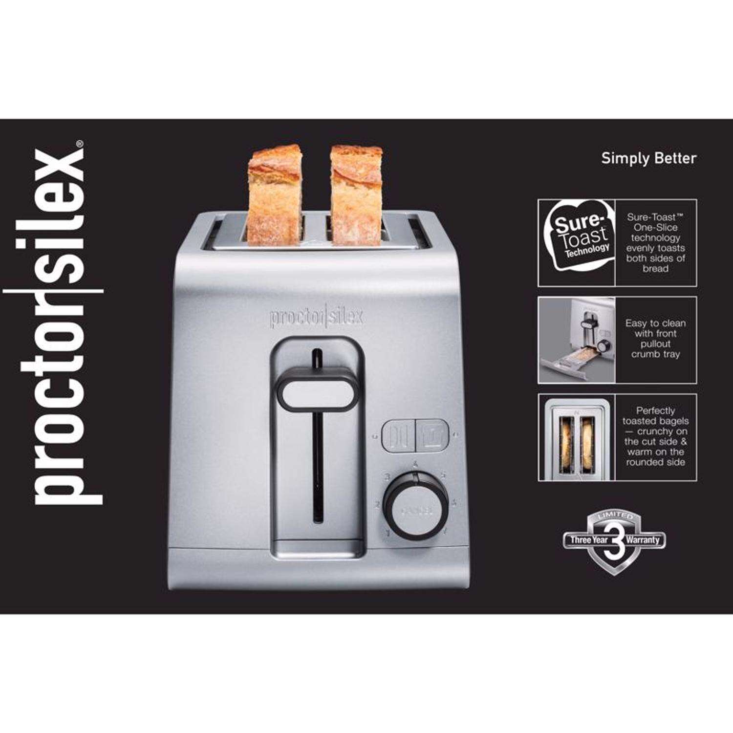 Hamilton Beach Proctor Silex Stainless Steel Silver 2 slot Toaster 7.6 in. H X 6.6 in. W X 10.7 in.