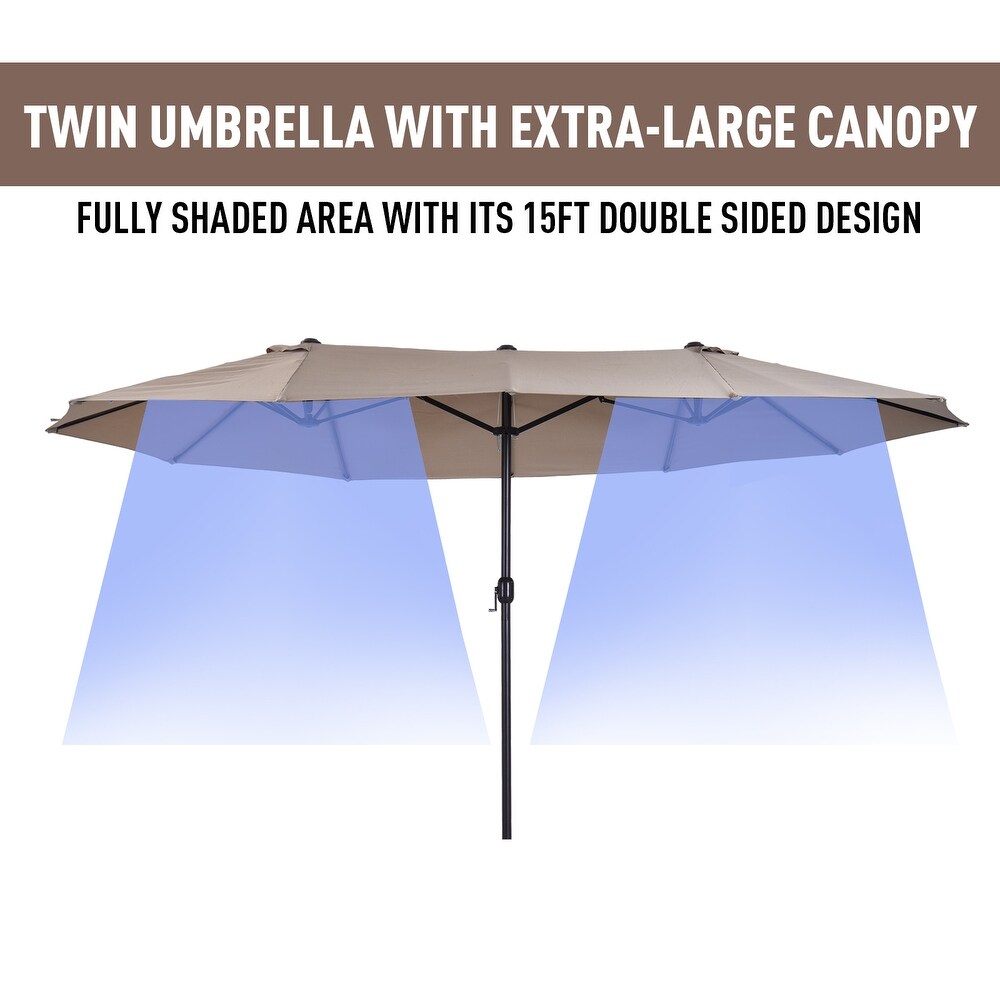 North Bend 15 foot Rectangular Market Umbrella by Havenside Home