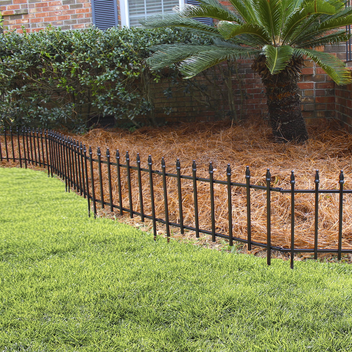 Expert Gardener Empire Black Powder Coated Steel Garden Border 22.5 inches W x 18 inches H