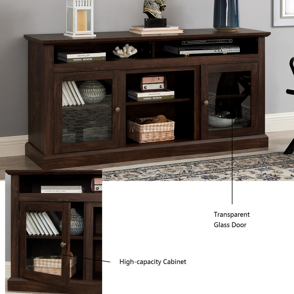 TV Stand Modern Entertainment Console for TV Up to 70 quot  Brown   Modern   Pastry Brushes   by CIPACHO  Houzz