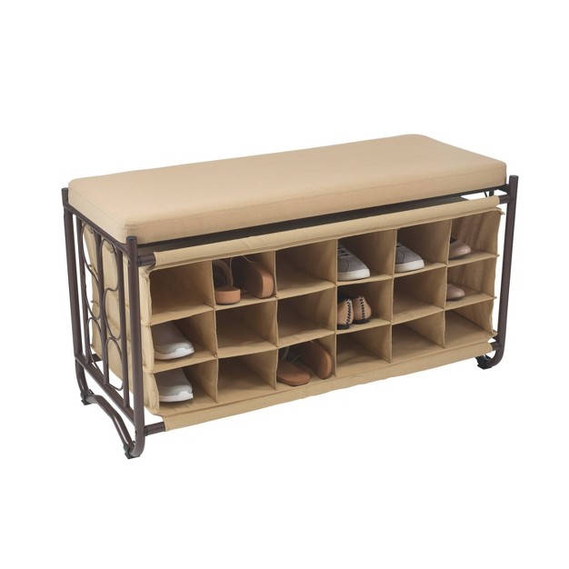 Organize It All Shoe Rack With Bench