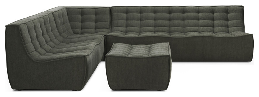 Green Modular Sofa  Ethnicraft N701   Transitional   Footstools And Ottomans   by Oroa   Distinctive Furniture  Houzz