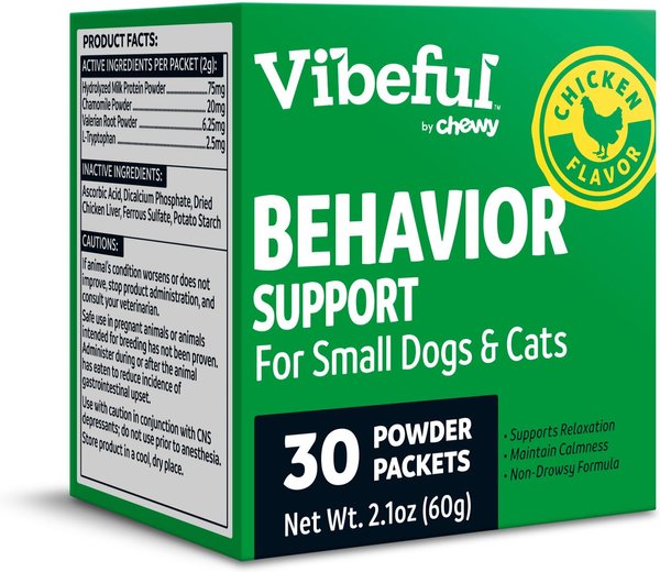 Vibeful Behavior Support Powder Calming Supplement for Small Dogs and Cats