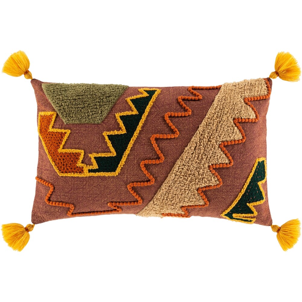 Artistic Weavers Einie Boho Patchwork 12x20 inch Lumbar Throw Pillow