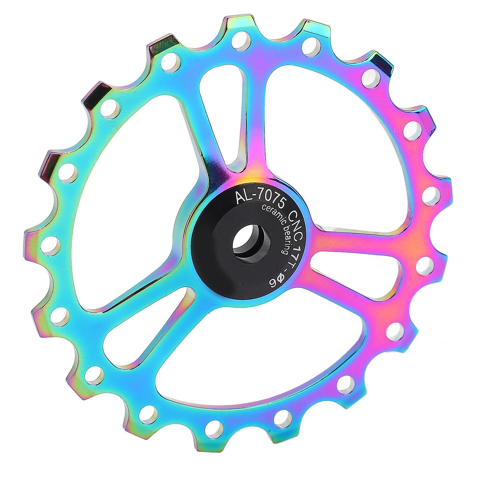 Meijun 17t Ceramic Rear Derailleur Guide Wheel Aluminum Alloy Rear Derailleur Pulley Wheel For Road Mountain Bikeseven Color