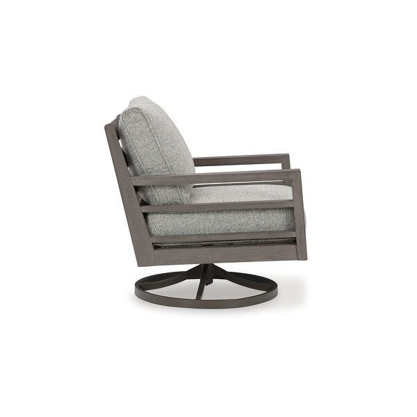 Signature Design by Ashley Hillside Barn Gray/Brown Outdoor Swivel Lounge with Cushion