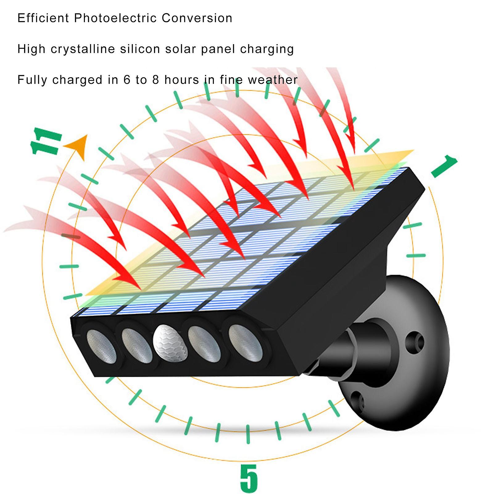 Solar Wall Light， 360 Adjustable Ip65 Waterproof Floodlights， 3 Modes 120 Wide Angle Energy Saving Led Wall Lamp With 2 Motion Sensors For Garden Yard