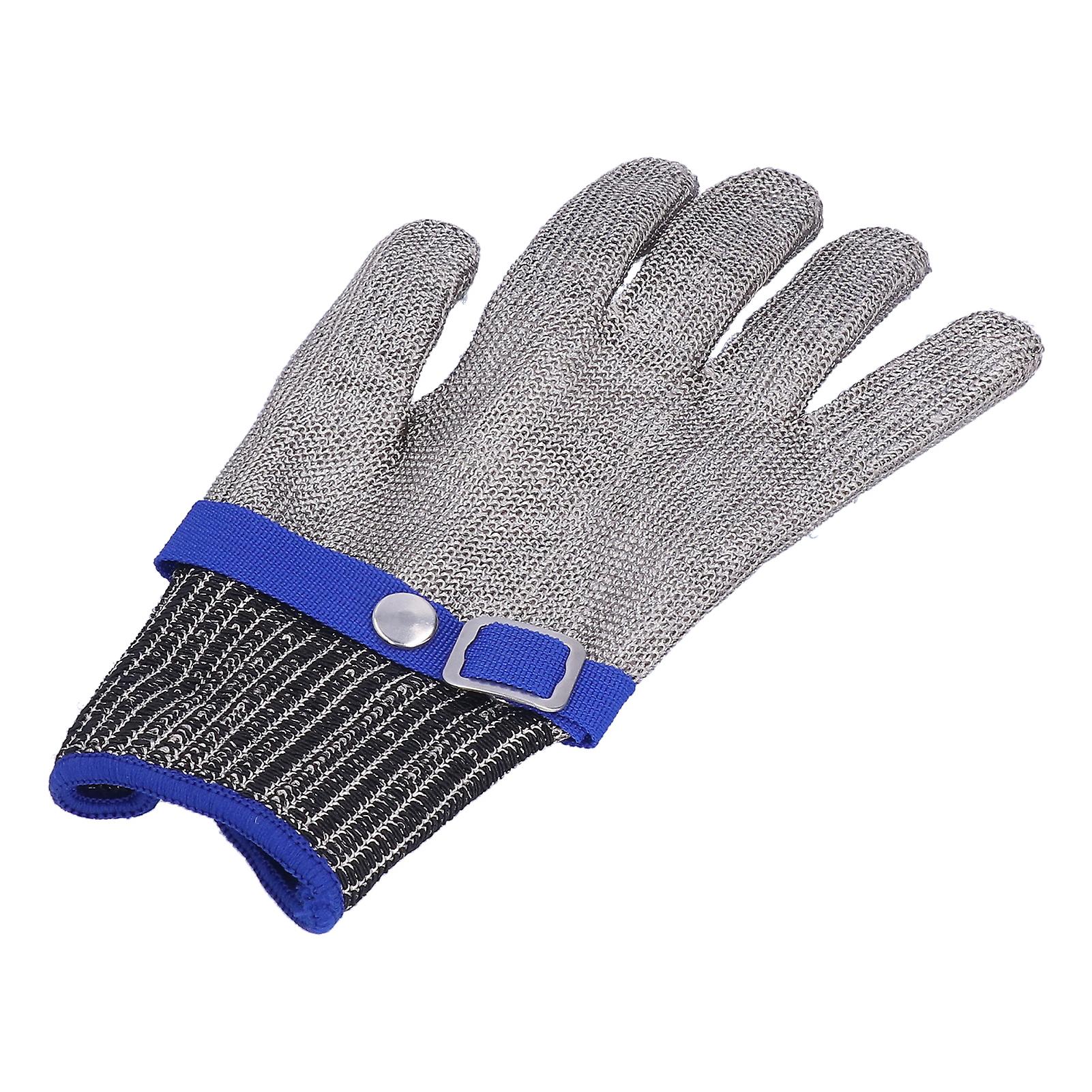 Cut Resistant Work Gloves Stainless Steel Wire Level 5 Protection Woven Adjustable Durable Safety Gloves