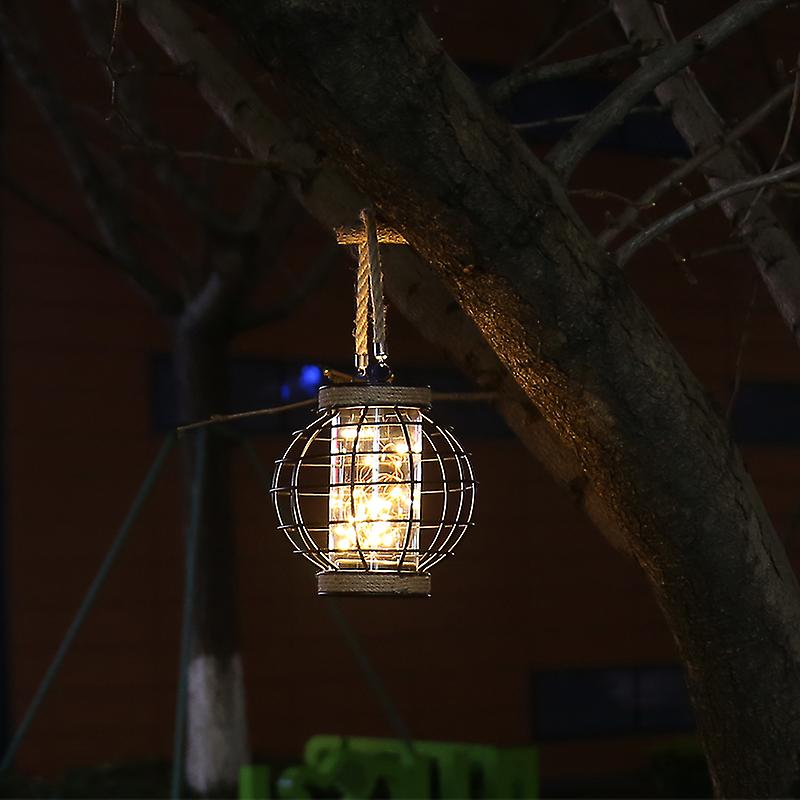 Metal Cage Led Lantern Battery Powered，7.3