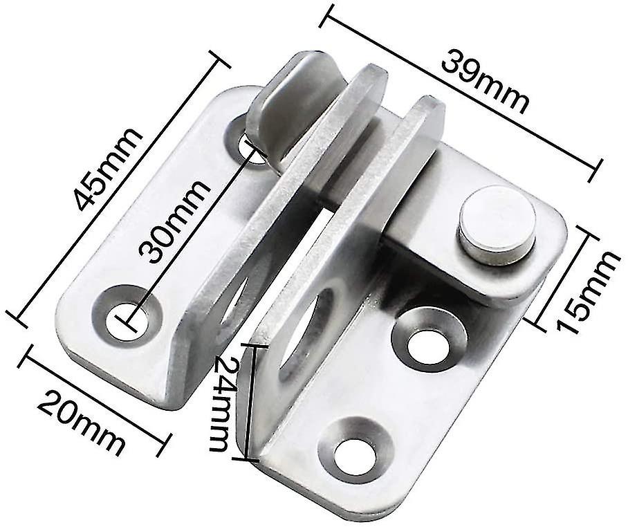 2pcs Door Latch Padlock Open Straight Hasp Padlock Door Bolt Lock Small Anti-theft Stainless Steel Latch With 8 Screws Small Padlock Clasp Applicab