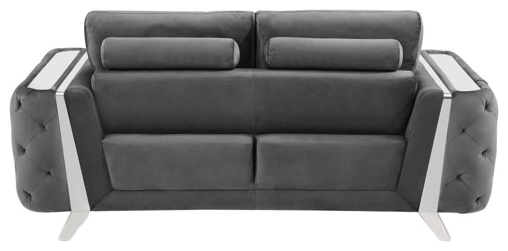 Lorenzo Velvet Loveseat   Contemporary   Loveseats   by Luxuriant Furniture  Houzz