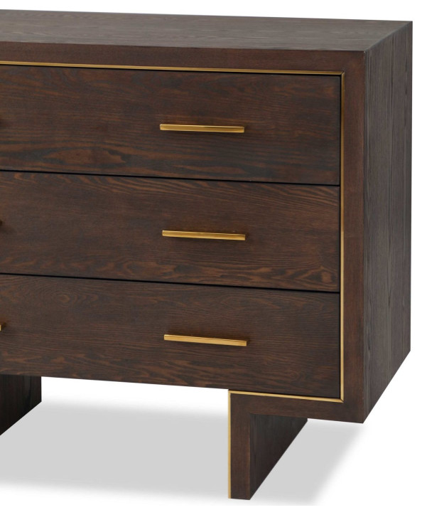 Dark Brown Rectangular Chest  Liang  ampEimil Tigur   Transitional   Accent Chests And Cabinets   by Oroa   Distinctive Furniture  Houzz