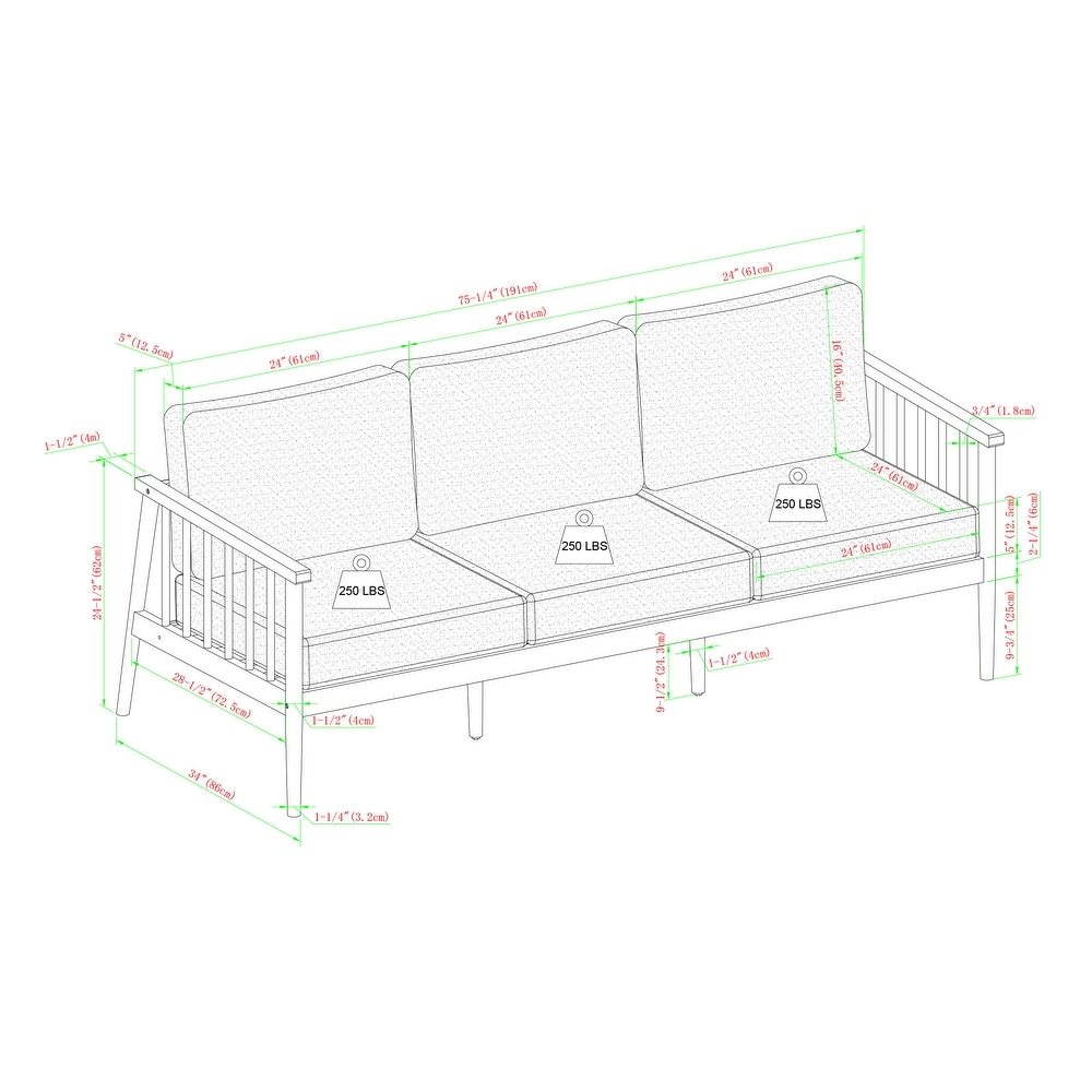 Middlebrook 5 Piece Modern Solid Wood Patio Set