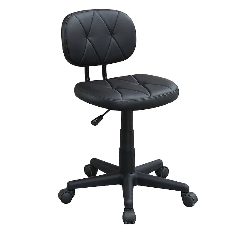 Office Chair with Adjustable Height and Diamond Stitch， Black