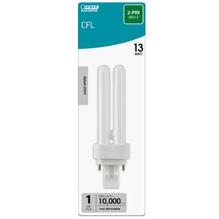 Feit Electric 13-Watt Equivalent PL CFLNI Quad Tube 2-Pin GX23-2 Base Compact Fluorescent CFL Light Bulb Cool White 4100K (1-Bulb) BPPLD1341HDRP