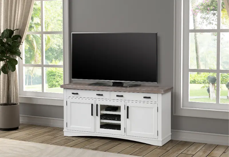 Amy Cotton White 63 TV Stand