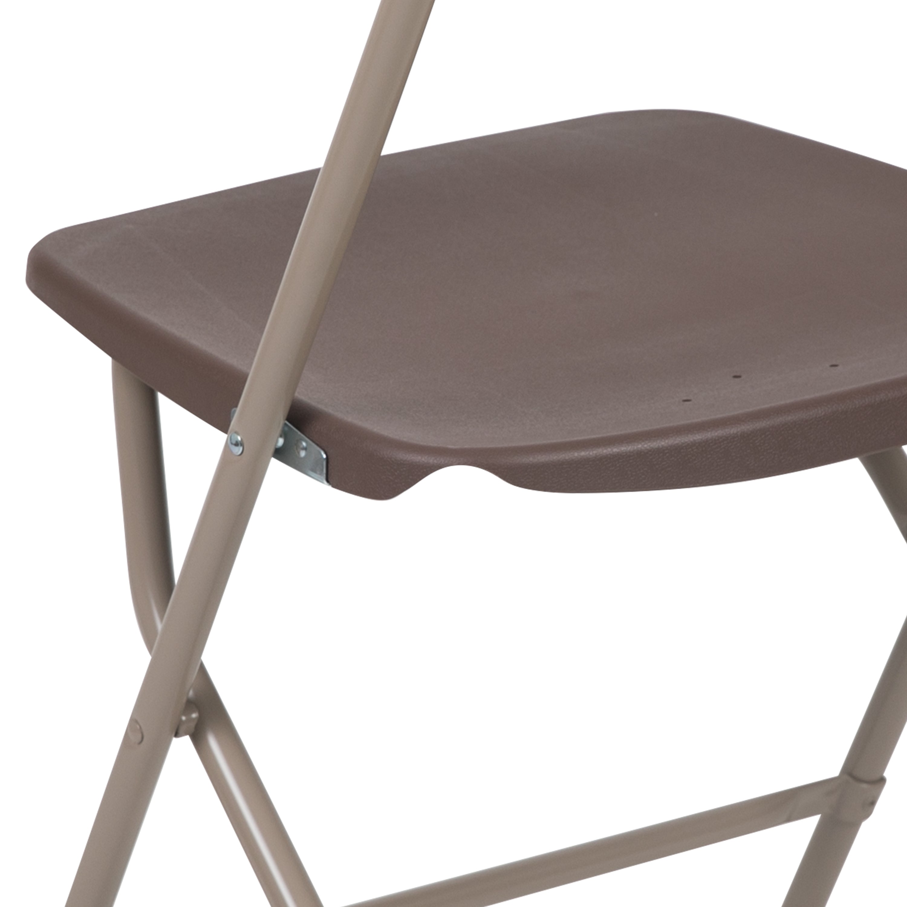 Flash Furniture Hercules™ Series Plastic Folding Chair - Brown - 10 Pack 650LB Weight Capacity Comfortable Event Chair-Lightweight Folding Chair