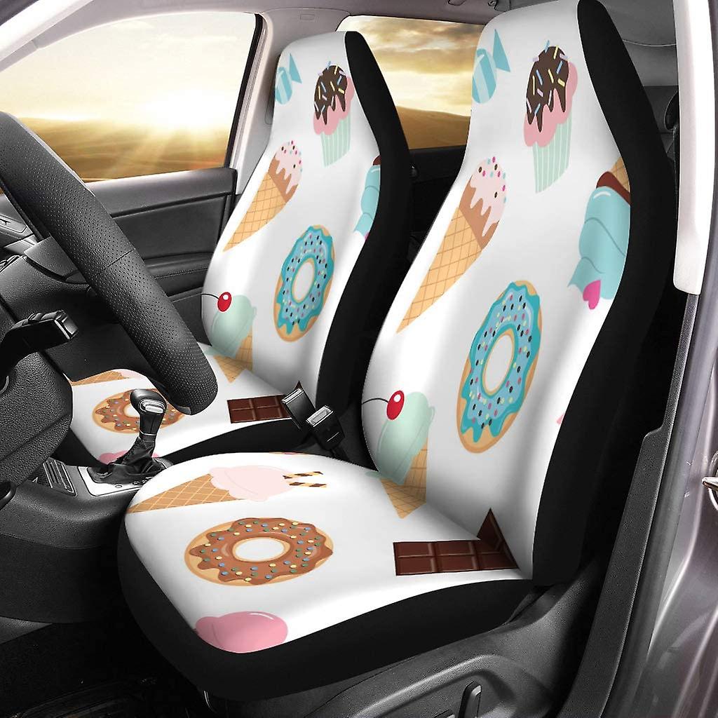 Set Of 2 Car Seat Covers Color Deer Universal Auto Front Seats Protector Fits For Car，suv Sedan，truck