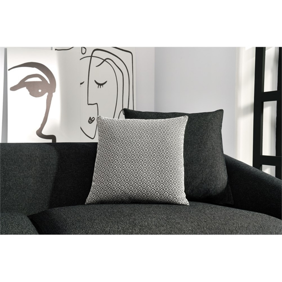 Enza Home Maison 3 Seater Multi layer Fabric  ampMetal Sofa in Black   Transitional   Sofas   by Homesquare  Houzz