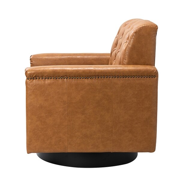 Venus Upholstered Accent Armchair with Button-Tufted Back by HULALA HOME