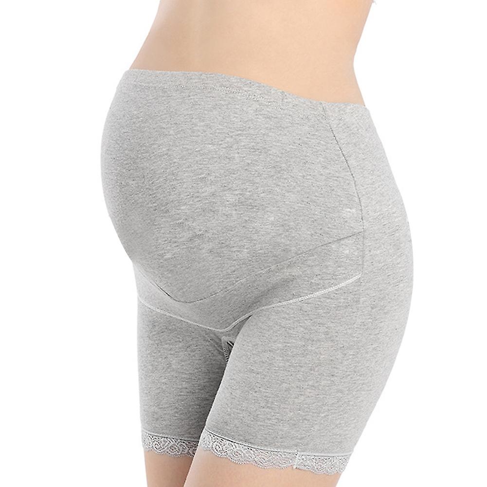 Pregnant Woman High Waist Safety Pants Soft Elastic Adjustable Boyshorts Underweargray Xxl