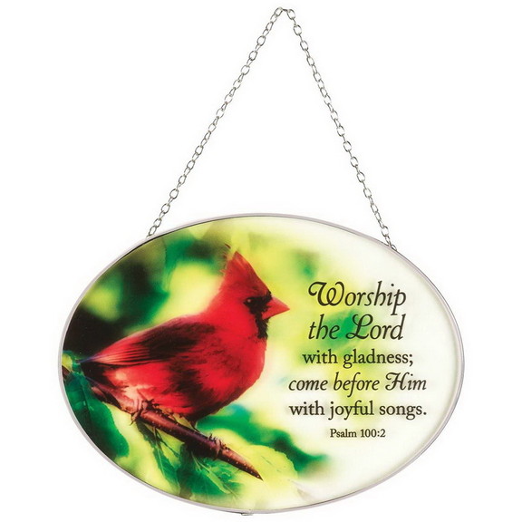 Dicksons SUNCG 1013 Oval Suncatcher Cardinal Psalm...