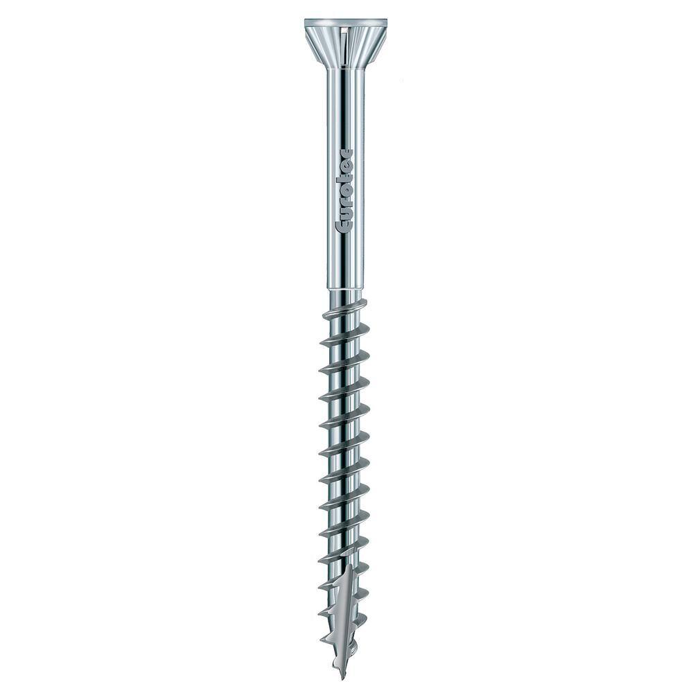 Eurotec 0.17 in. x 2.17 in. FloorFix A4 stainless steel (Material #316) wood screw TX20 -Drive Trim-Head (500-PiecesBox) INC945191